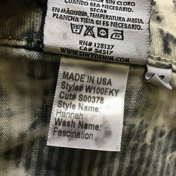 NWT Siwy Jean Womens Hannah Fascination Size 32 Tie Dye Black/Cream Low Rise - Picture 13 of 14